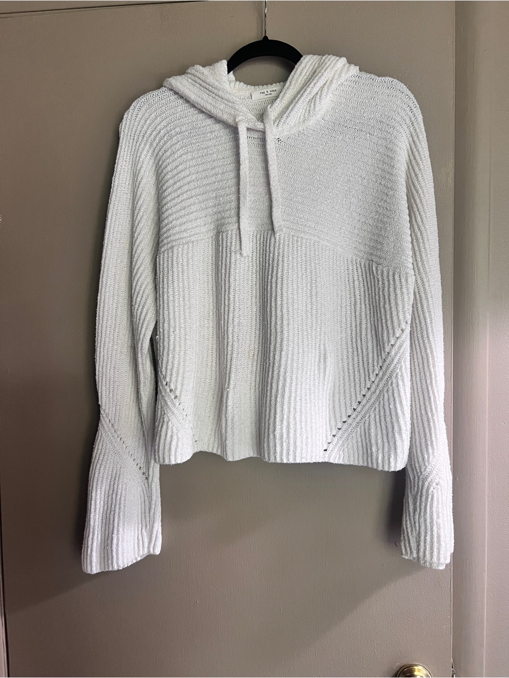 Rag & bone White Knit Hooded Pullover Sweater - perfect for beach